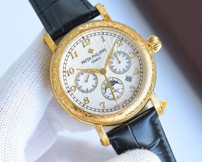 Patek Philippe Complications Engraves Bezel 42mm 9100 Movement 38-48Hours 316LSteel Men Watch